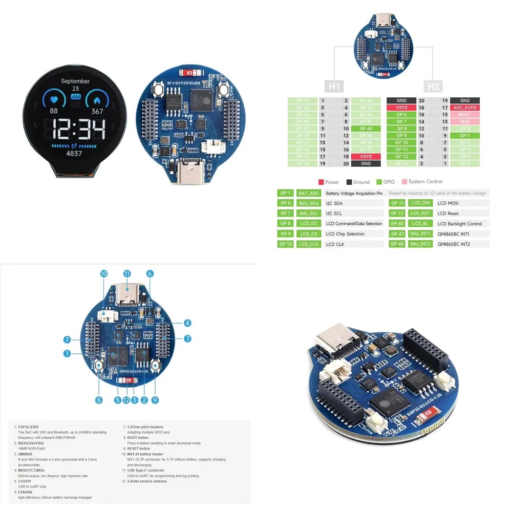 Placa de desarrollo LCD ESP32- - Esp32 Development Board reseña y precio