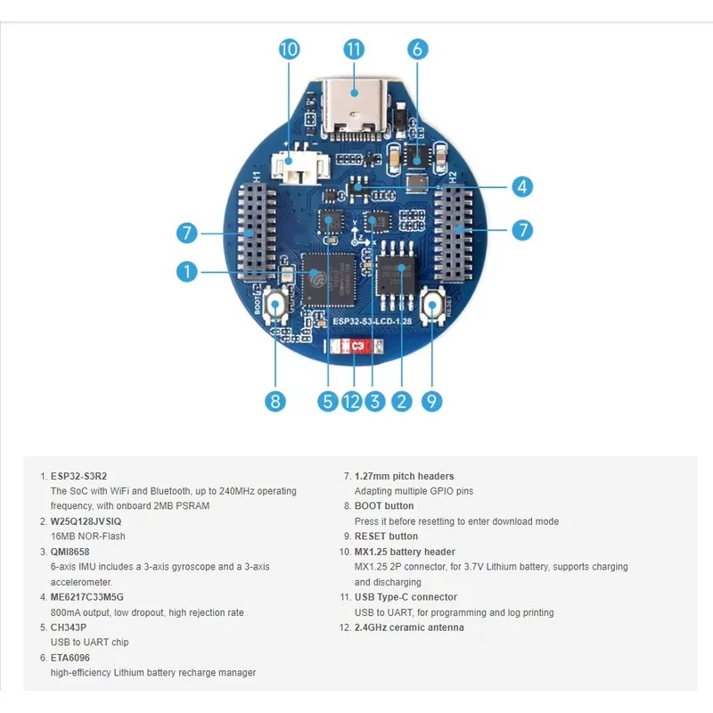 Placa de desarrollo LCD ESP32- - Esp32 Development Board reseña y precio